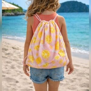 NWOT Ulta Beauty 2 In 1 Pink Drawstring Bag And Beach Towel Combo!